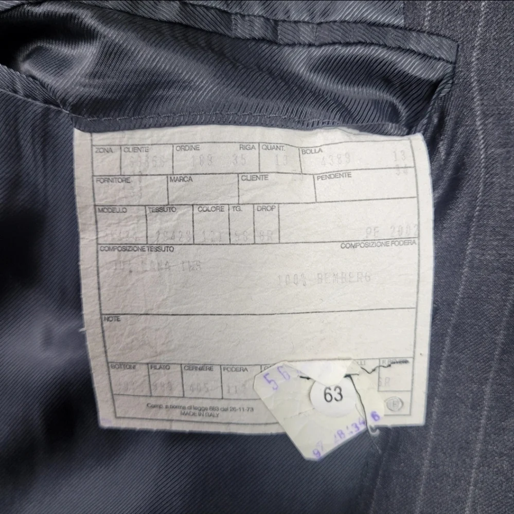 40R Eredi Pisano Men Super‎ 110s Black Pinstripe Loro Piana Wool Blazer Luxury